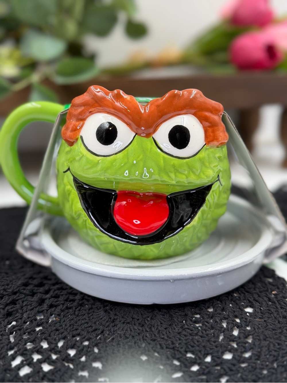 sesame street oscar the grouch ceramic mug nwt character cup